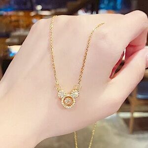 Minnie Mouse Gold Plated Zircon Necklace